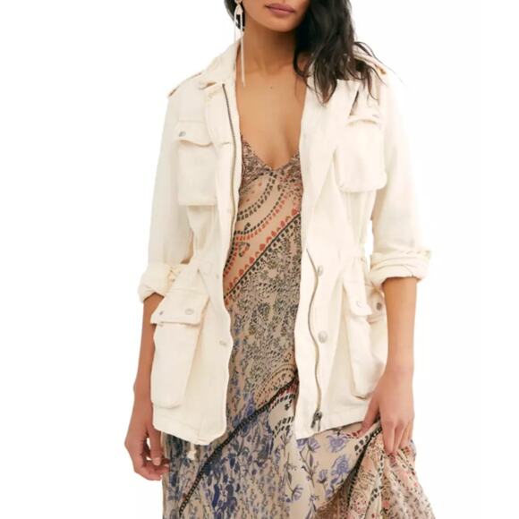Free People Jackets & Blazers - NWT Free People Not Your Brother's Utility Jacket Ecru Cream Women's Size XS